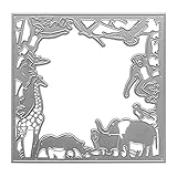 Animal Frame Cutting Dies Elephant Giraffe Monkey Stencils Metal Template Molds, Embossing Tool Die...