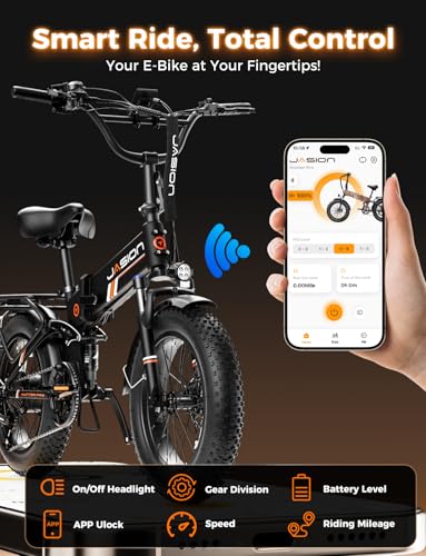 Image of Jasion X Hunter /PRO Electric Bike for Adults,1800W /1400W Peak 20''Fat Tire Foldable Ebike,Folding E Bike Up to 80 /70 Miles Range,720 /624WH Removable Battery,30 MPH E Bike,Certified by UL2849