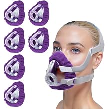 مجموعة من 6 بطانات قناع CPAP كبيرة من NATAKU متوافقة مع أقنعة الوجه الكاملة Resmed F20، وأغطية وسائد القناع المبطنة القابلة لإعادة الاستخدام، وتمتص زيوت الوجه والرطوبة لتحسين تجربة المستخدم