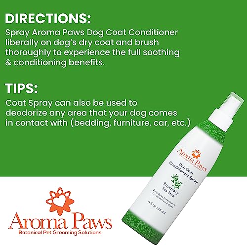 Scented Dog Coat Spray – Cleansing, Conditioning, Moisturizing – Toxin Free, Healthy Ingredients – Aromatic Grooming Puppy Spray – Loosens Knots, Tangles – 4.5 Oz., Rosemary Tea Tree Scented Dog Coat Spray – Cleansing, Conditioning, Moisturizing – Toxin Free, Healthy Ingredients – Aromatic Grooming Puppy Spray – Loosens Knots, Tangles – 4.5 Oz., Rosemary Tea Tree