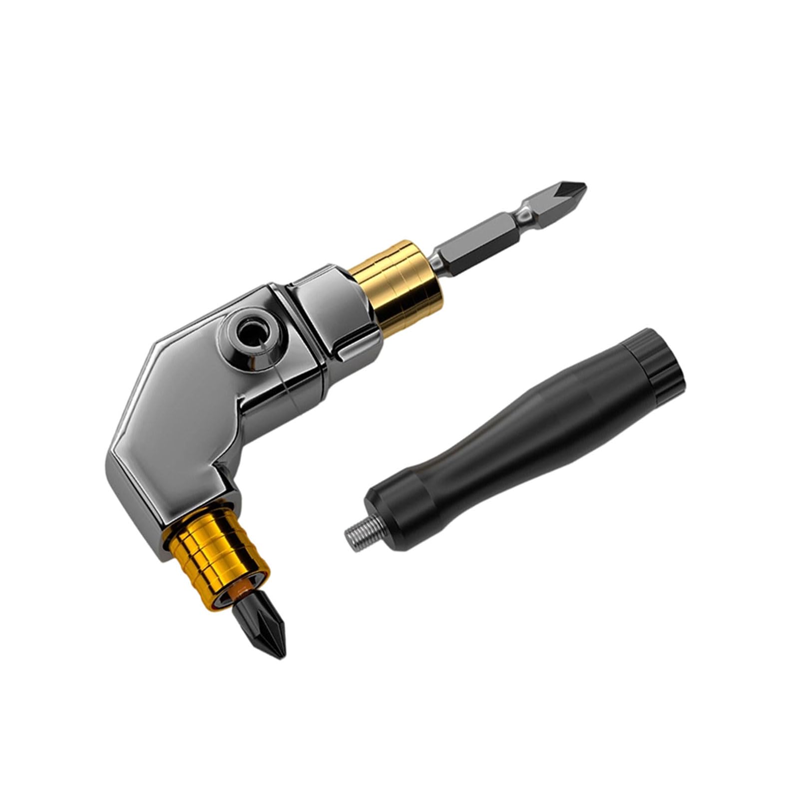 Hsyzygian Double Head Model Professional 90Degree Angles Drill Bit Adapter For Home Repair Projects With Comfortable Handle 6.35Mm Hexagonal Interfaces High Mild Steel Bit Link