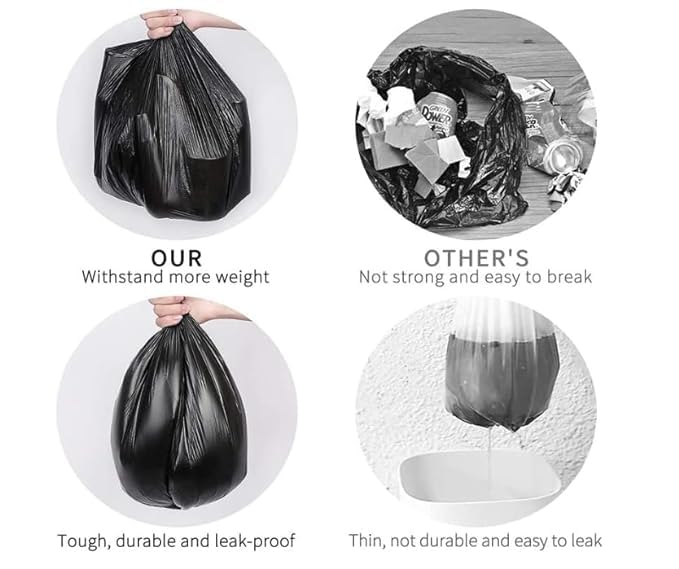Image of Essoti Black Garbage Bags |Large |24 x 32 Inches |30 pcs|15pcs x Pack of 2 Black