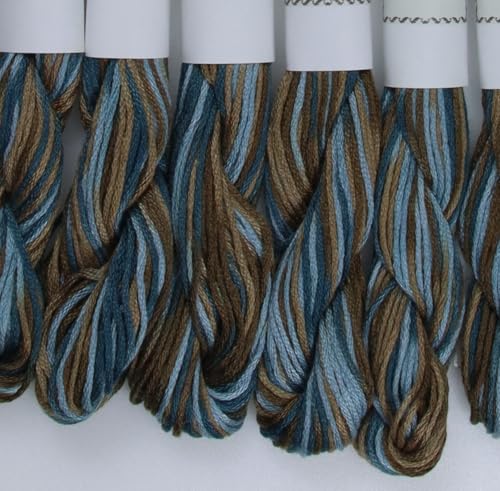 Image of KCS Big skeins of 25 Meters Size 25 Color Variegated Cross Stitch Stranded Threads,6 skeins,4515