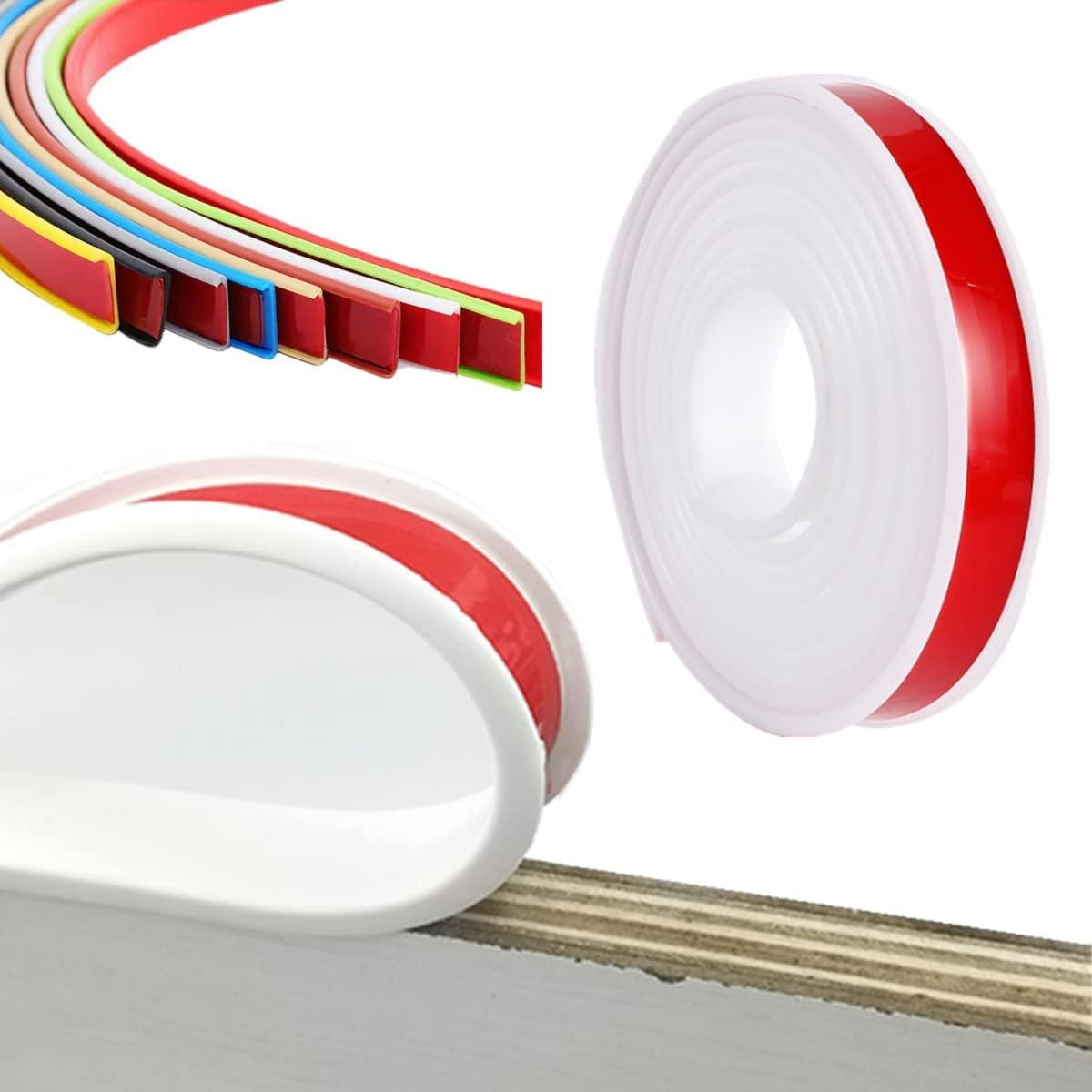 U-Shaped Edge Trim Sealing Strip, 1M Self Adhesive TPE Edge Banding Strip, Wood Furniture Protector Cover For Cabinet,Plywood,Table,Wardrobe, Wood Board Edge Protector(Color:White,Size:40mm)