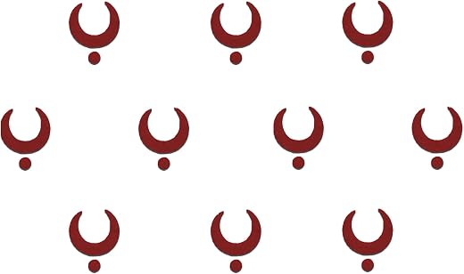 Comet Busters Traditional Maroon Moon Bindis With Maroon Dot (8mm) (BIN1154)