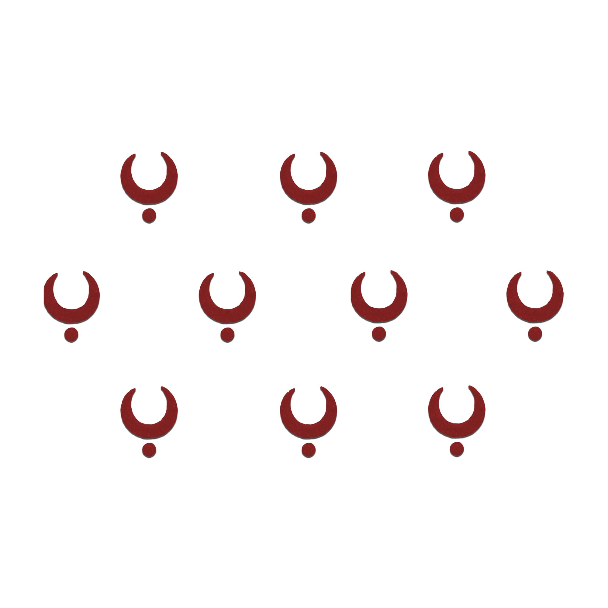 comet busters traditional maroon moon bindis with maroon dot (8mm) (bin1154)