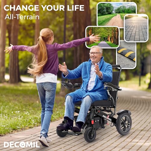 Image of 15 Miles Range Motorized Intelligent Wheelchair for Adults, Electric Wheelchair for Seniors, 300 Lbs Capacity, Foldable and Lightweight, 500W Motor Power, Portable Wheelchair for Elders (Black)