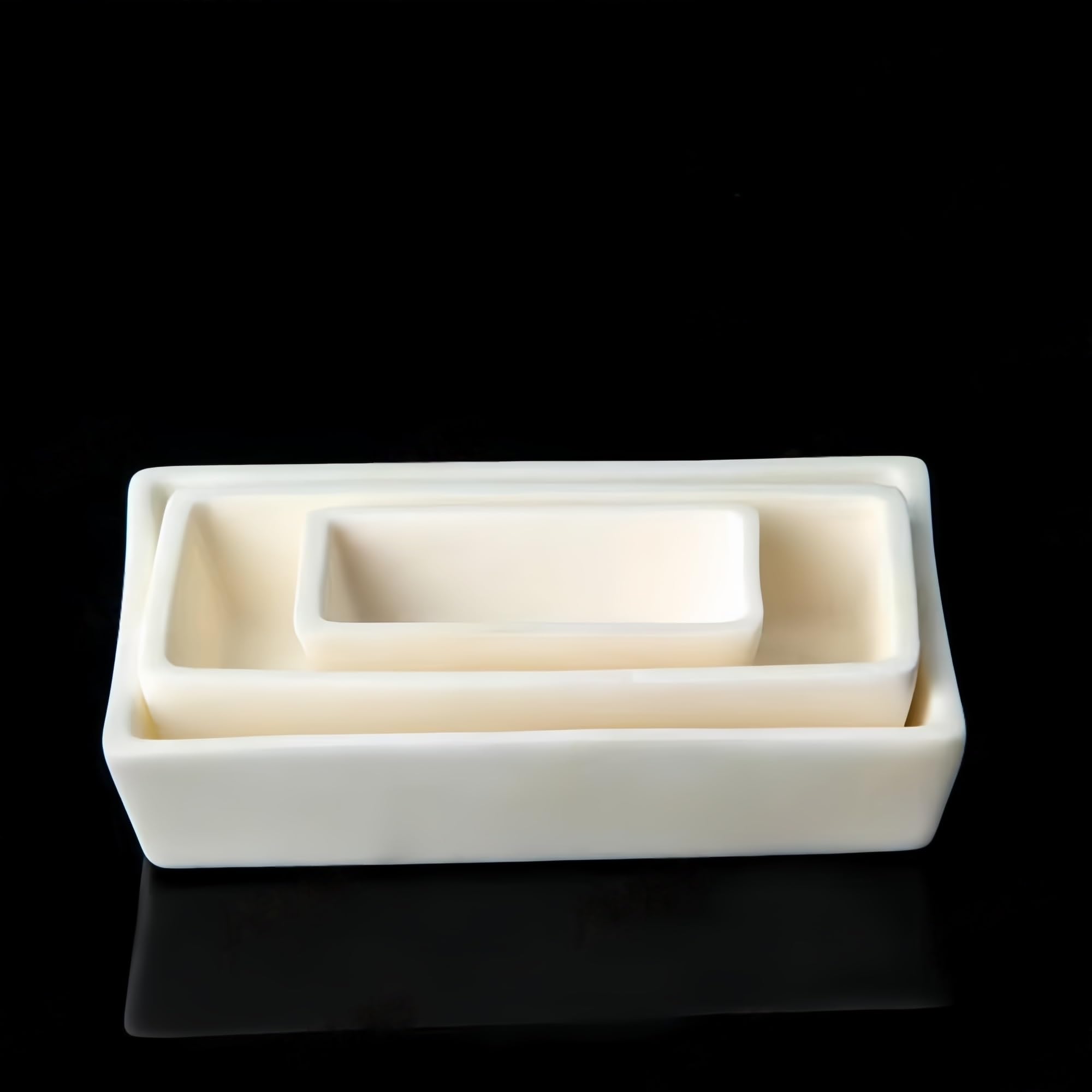 Crogiolo in ceramica di allumina trapezoidale ad alta temperatura 60x30 mm con coperchio - Barattolo di corindone al 99% Al2O3 for uso di laboratorio 1 pezzo