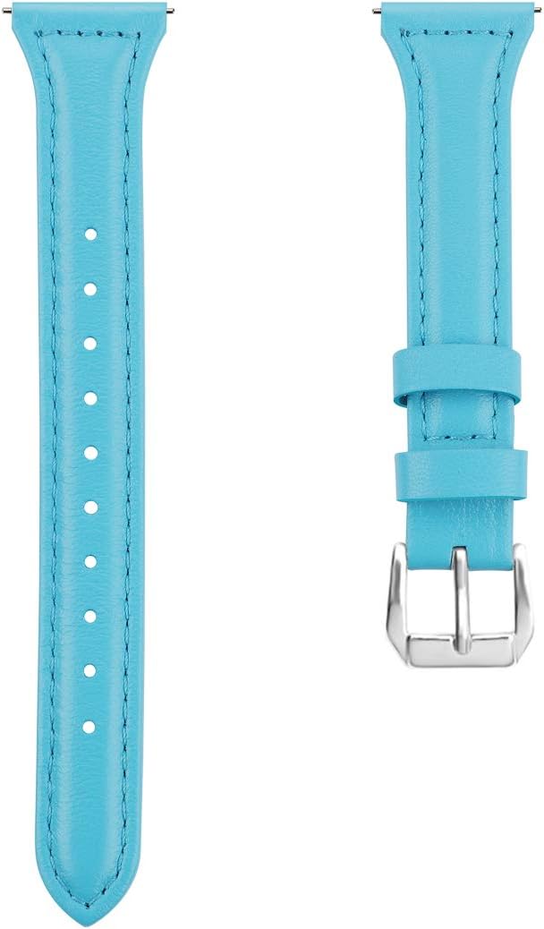 EZCO Leather Bands Compatible with Samsung Galaxy Watch Active / Active 2 / Galaxy Watch 3 41mm / Gear Sport, 20mm Slim Genuine Leather Watch Strap Replacement Wristband for Galaxy Watch 42mm R810
