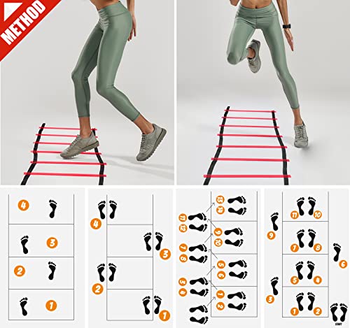 Teenitor Agility Ladders, 13 Rung Agility Ladder Speed Ladder Footwork Ladder With Carry Bag, Workout Ladder For The Ground Training Ladder #TOP6