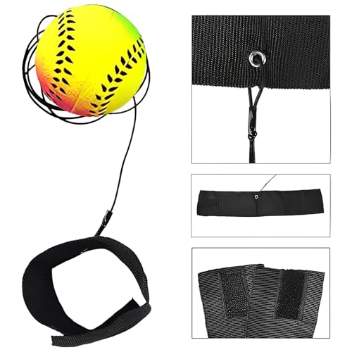 DBAILY Springball Mit Schnur 4 PCS Ø 47mm Handgelenk Return Ball Mit Gummiband für Kinder Erwachsen, Fußball, Basketball, Softball, Baseball
