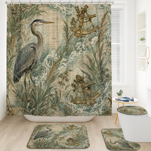 Rideau de douche imperméable Heron anti-éclaboussures bleu sarcelle