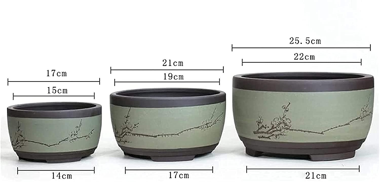 Rustykalna, ręcznie robiona, fioletowa gliniana doniczka, klasyczna, prosta doniczka na balkon, biurko, bonsai, krajobraz, doniczka z kwiatami, zielone rośliny, sukulenty, ogrodnictwo, doniczki (zie