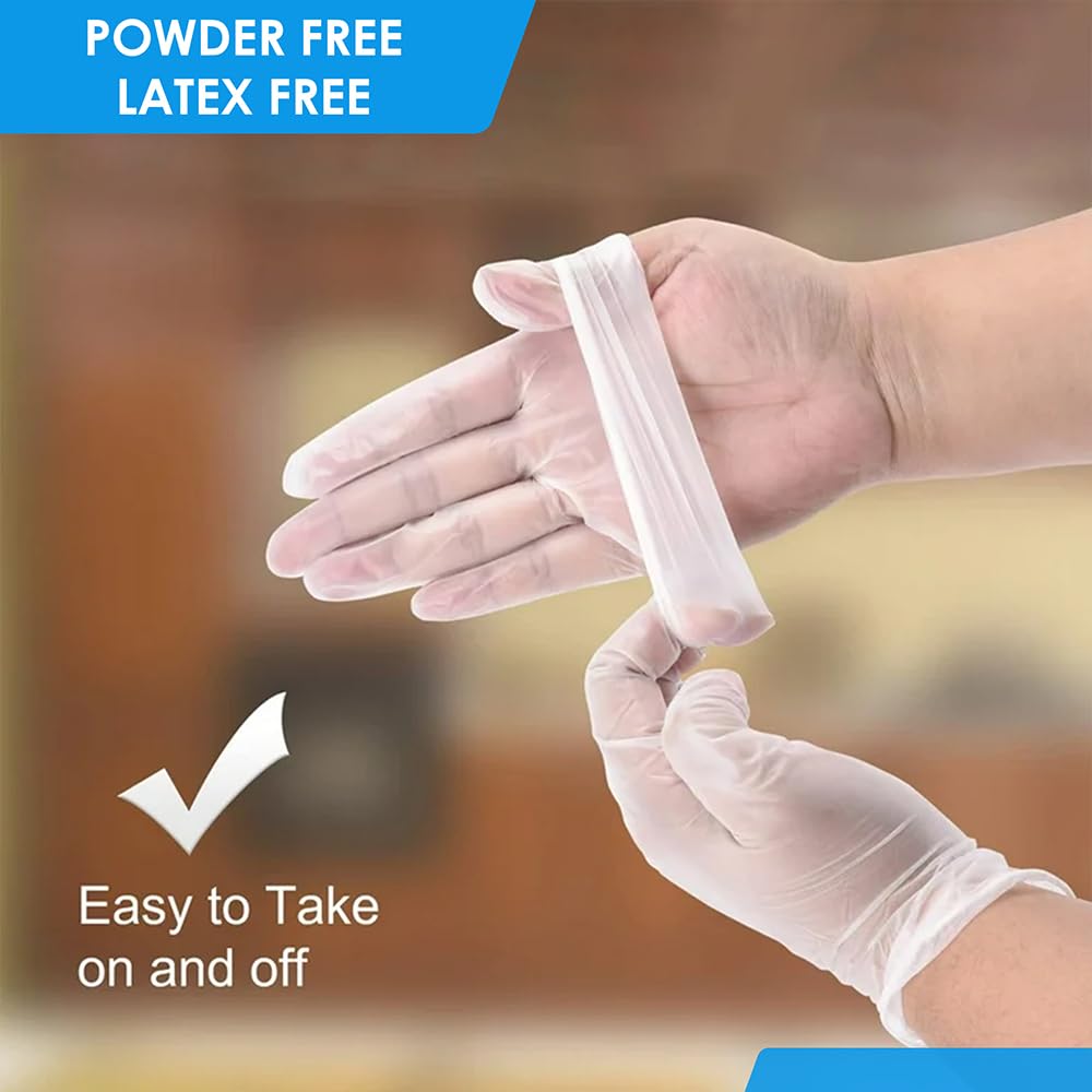 PrimaCare Medical Supplies VG-2501 Case of 100 Medium Size Medical Vinyl Examination Gloves Disposable, Latex and Powder Free Gloves