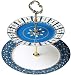 COLiJOL Creative Multi-Layered Sweets Dessert Table European Cake Tray Presentation Double Snack Tray Tea Afternoon Snack Rack Fruit Basket (Color: Blue, Size: 2 Layers),Bleu,2 Couches