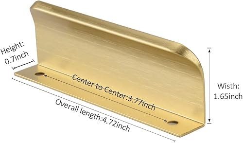 Miniatura 9 de Satanga Tirador de pestaña para los dedos de los bordes para armarios de cocina, tiradores ocultos de aluminio para puerta, paquete de 10 unidades