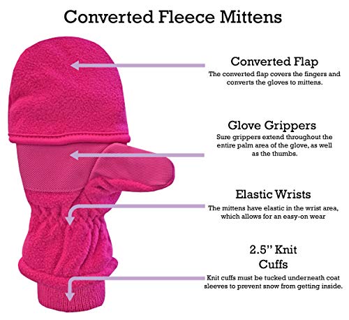 Image of N'Ice Caps Kids Fingerless Glove Mitten Converter Warm Thinsulate Lined