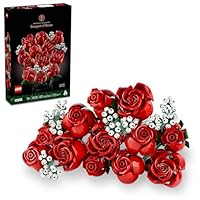 LEGO Botanicals Bouquet of Roses Artificial Flowers - Fake Red Roses Building Set for Adults, Ages 18+ - Gifts for Anniversary for Women & Men - Home Decor for Table Display - 10328