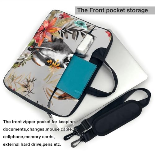 Bolso de hombro para laptop con diseño animal y flores miniatura 4