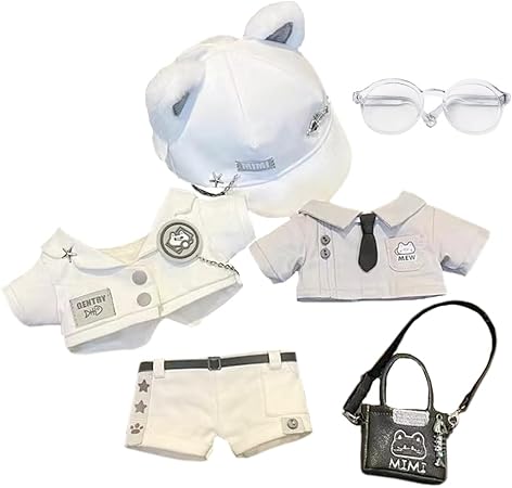 Niannyyhouse 20cm Plush Doll Clothes Hat Kitten Sweater