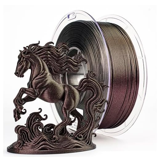 ZIRO 3D Printer Filament, 1.75mm Shiny Super Sparkle PLA with Glitter, Chameleon Series Filament, Twinkling Effect PLA 1kg Spool, Fit Most FDM 3D Printers Pens, Scarlet Gold Luster