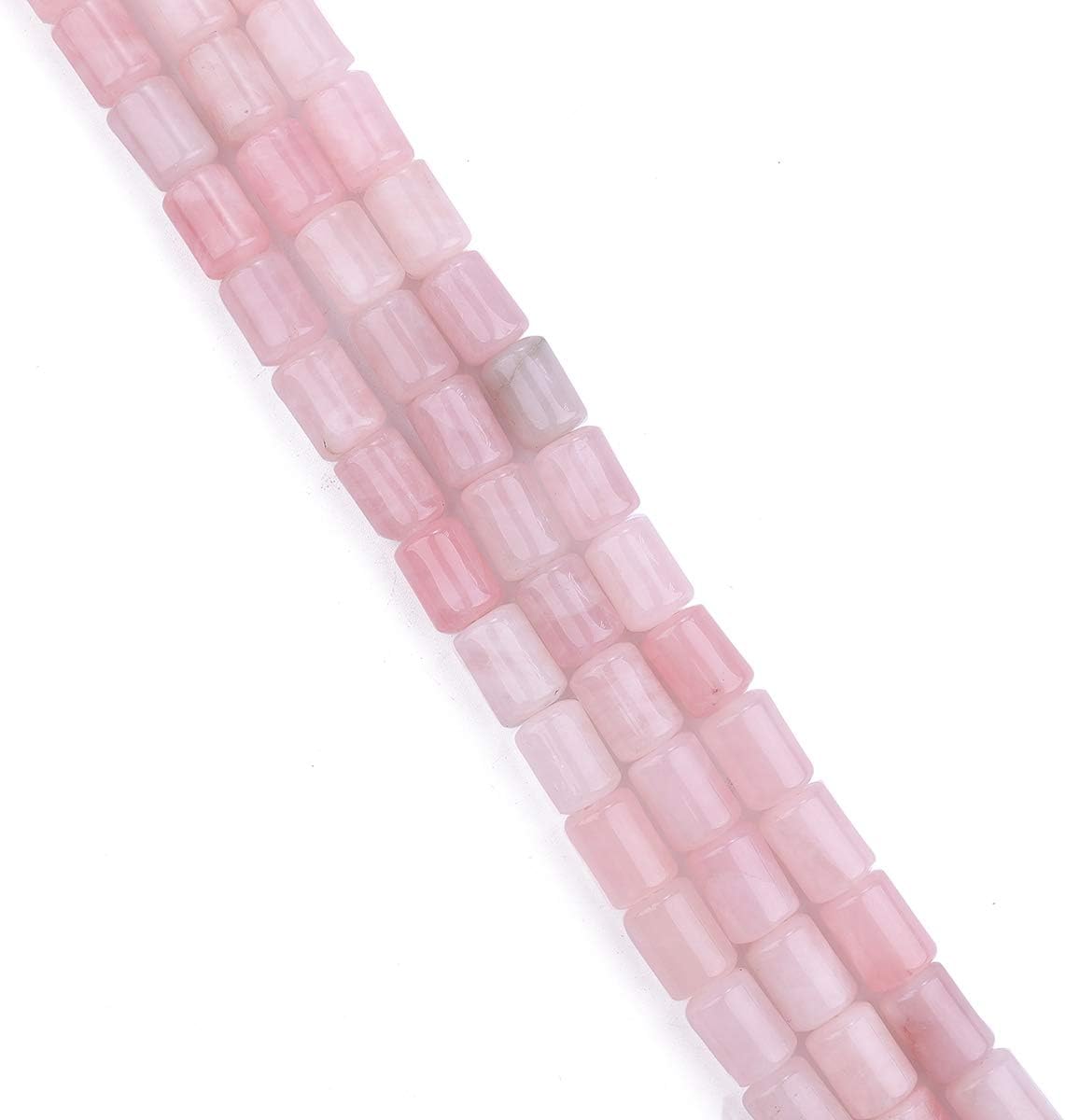 Natural Rose Quartz Crystal Cylinder Stone Loose Semi Gemstone Beads for Jewelry Making 10mmx14mm 38cm - Image 3