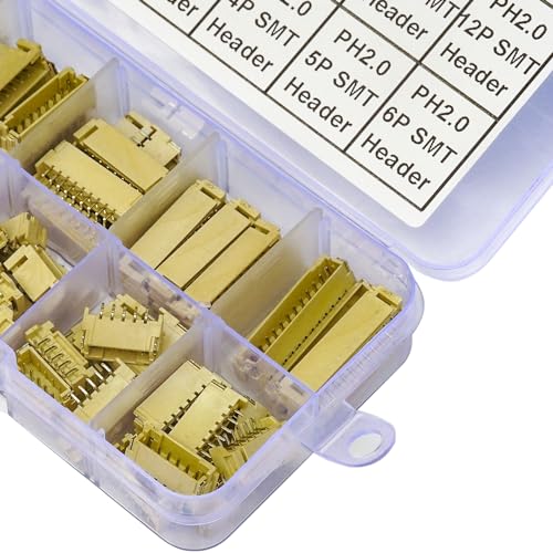 Kit de conectores JST PH2.0 SMT ángulo recto 85 piezas miniatura 7