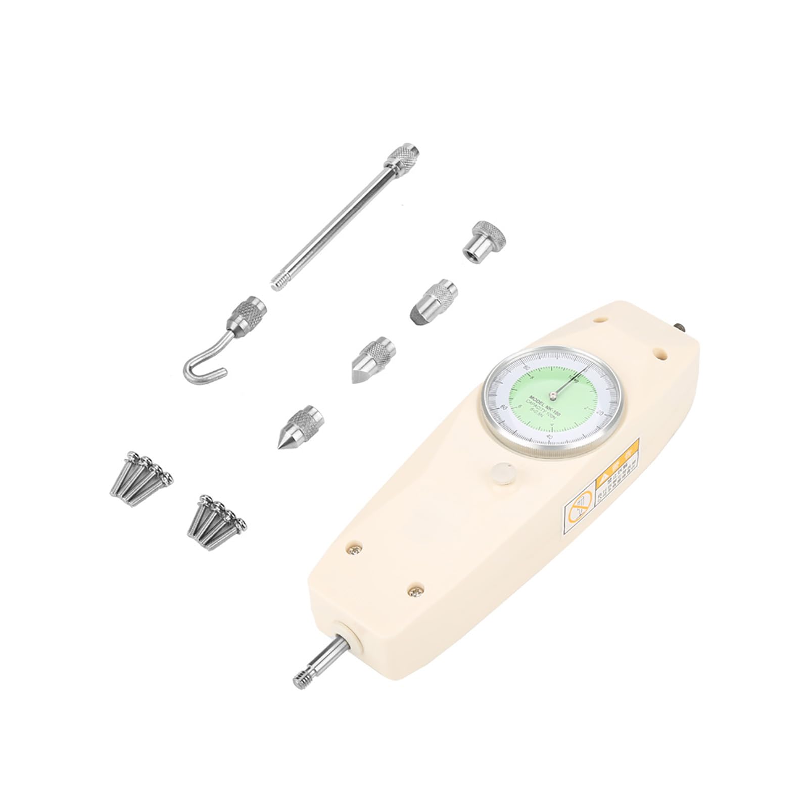 Yctze Dynamomètre Analogique 100N - Testeur de Jauge de Force Push-pull avec Affichage Mesure Précise de la Force dans Diverses Industries, y Compris l'électronique, l'automobile et les machines.