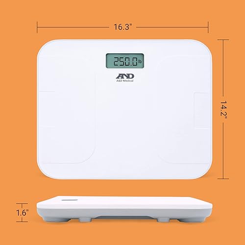 Miniatura 4 de A&D Medical UC-356BLE Báscula de peso de base ancha inalámbrica de alta calidad, 4 sensores de precisión para lecturas médicamente precisas, máquina