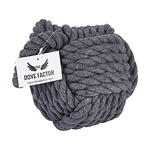 Nautical Rope Knot Weighted Fabric Door Stop (Grey) Cover