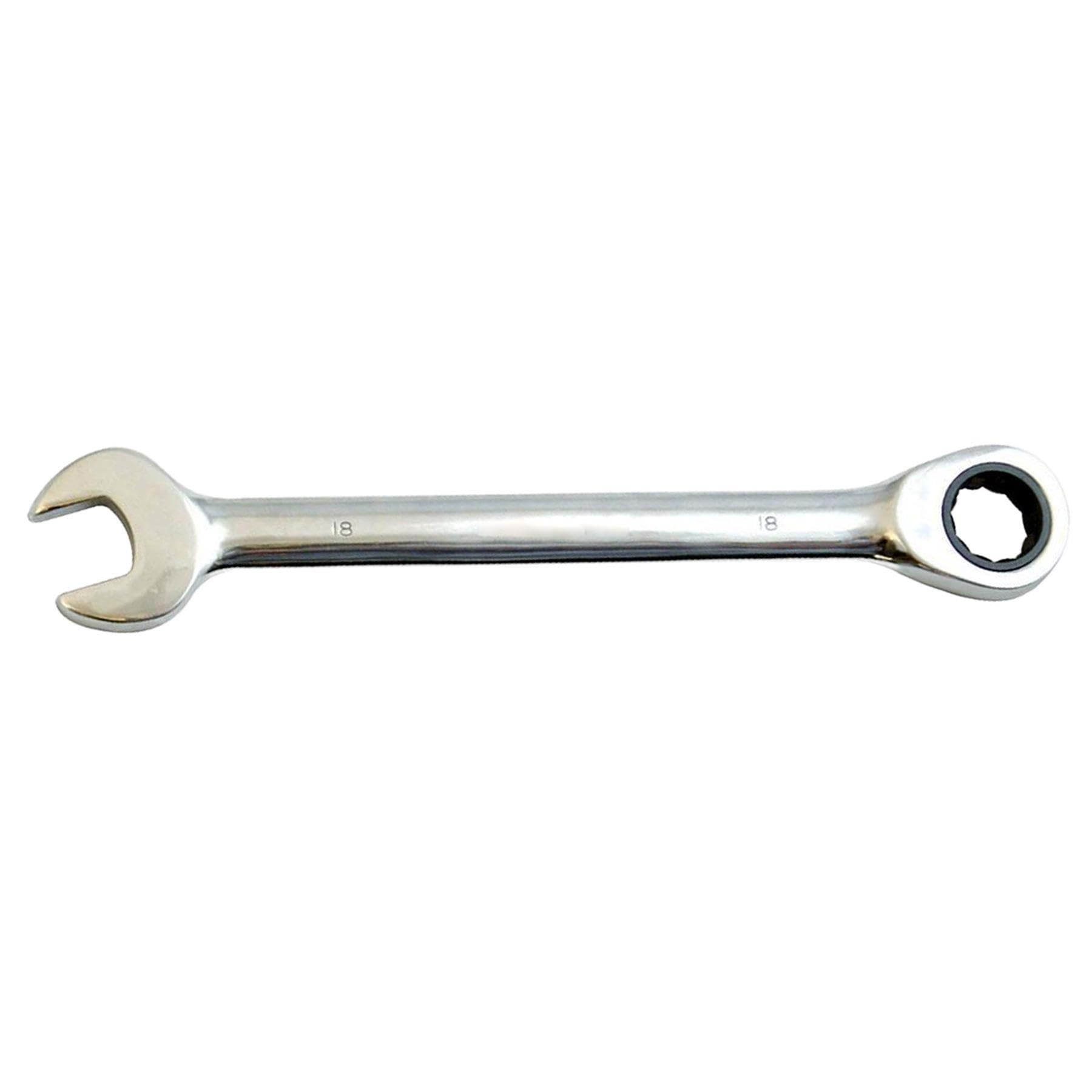 Dapetz ® Fixed Head Ratchet Spanner Ratcheting Combination Wrench Chrome Vanadium Steel Fixed Head Gear Wrench Open End 18mm Spanner Under Narrow Space Condition