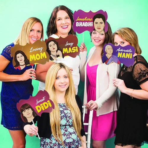 Image of Rozi Decoration Super Family Photobooth Props Set of 18 | Family-Themed Photo Props for Wedding, Baby Shower, Naming Ceremony | Mom to Be, Dad to Be & More