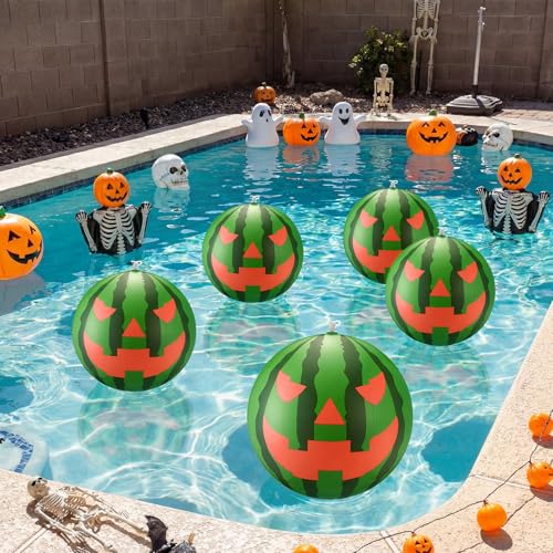 Jenaai 3 Pcs 12 In Halloween Inflatable Watermelon Pool Float Beach Ball by Jenaai - Used condition - Image 3