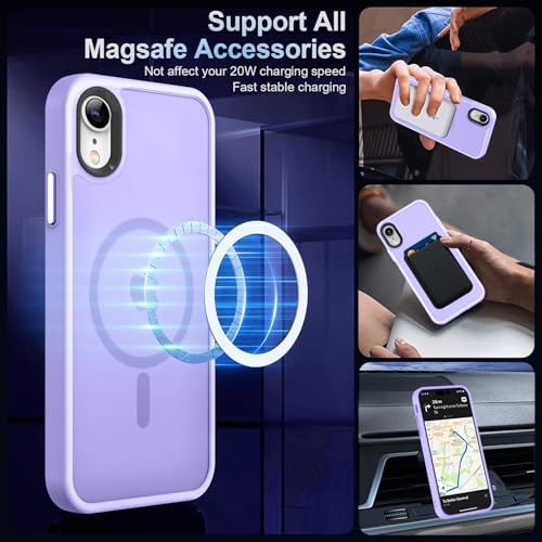 Image of MOCCA Magnetic Shockproof for iPhone XR Case,Light Purple | 10ft Drop Tested | Compatible with MagSafe | Anti-Slip Matte Finish | Raised Camera & Screen Lip | Ultra-Slim Design