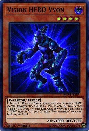 Amazon.com: Yu-Gi-Oh! - Vision Hero Vyon - DUPO-EN053 - Ultra Rare - 1st  Edition