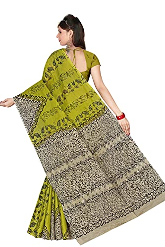 Image of TAMAIRA FASHION Mulmul Pure Cotton Saree For Woman Floral Block Printed |Office Wear Daily Wear Sarees For Women Without Blouse Piece