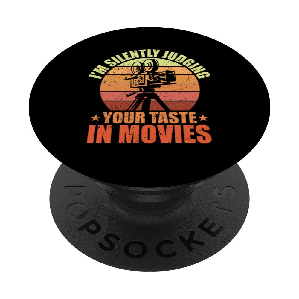 Judging Your Taste in Movies Motion Picture Fan Film Cinema PopSockets Swappable PopGrip, Black