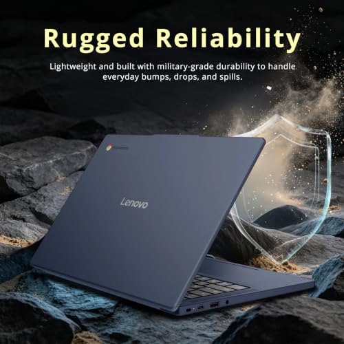 Image of Lenovo IdeaPad Slim 3 14 inch 2K Touch Chromebook, MediaTek Kompanio 540, 4GB LPDDR5X, 224GB Storage (64GB eMMC+160GB Docking Station), ARM Mali-G57 MC2 Graphics, 720p Webcam, Wi-Fi 6E, Chrome OS, Blue