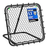 SONGMICS Rebounder für Fußball, Fußballtor Kinder, tragbar, Fußball-Rebounder, mit Stahlrahmen, winkelverstellbar, schneller Aufbau, für Garten, Park, Strand, tintenschwarz SZQ0085B01