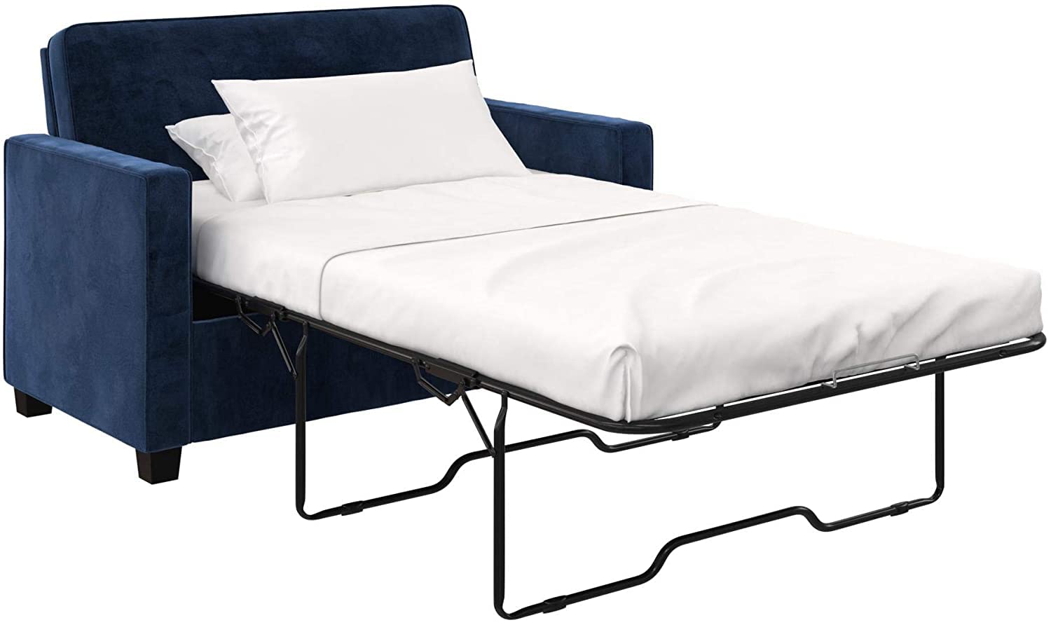 PLUSHY COMFORT Queen Sleeper Sofa Set White with Queen Sofa Matress Pad in Cotton