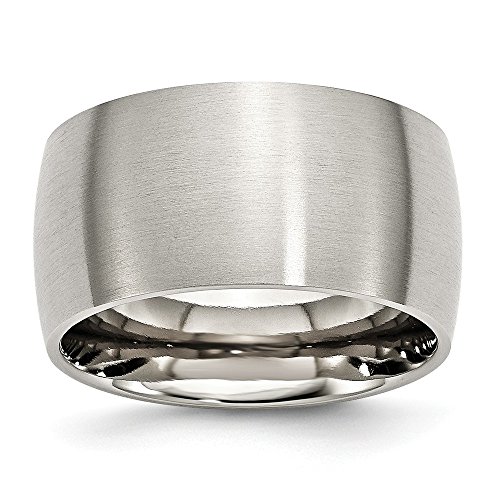Stainless Steel 12mm Brushed Band Ring