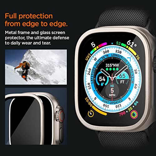 Image of Spigen Glas.Tr Slim Pro Tempered Glass Screen Protector Guard For Apple Watch Ultra (49Mm) / Apple Watch Ultra 2 (49Mm) - 1 Pack (Titanium) for Smartwatch