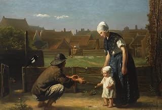 NHPVHNRW Famous Painting Canvas Print Artwork Vintage Picture the First Step by Jozef Wall Art Print for Hallway Decor 60x90cm