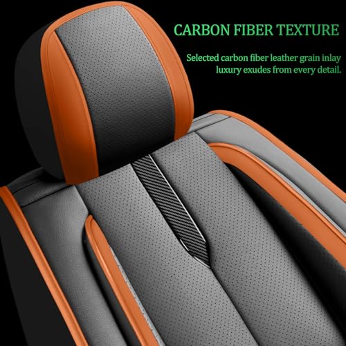 Image of Fit Outback Car Seat Covers for Subaru Outback 2010-2024 2025 2026 -Upgraded Premium Waterproof & Breathable Leather,Airbag Compatible,All-Weather Seat Cushion Protector,Full Set,Black-Brown