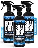 Boat Drip Exterior Cleaner, All Purpose Boat Cleaner with SiO₂ Ceramic Sealant, Tangerine Scent - Effective Water Spot & Oxidation Remover for Boats, Yachts, Marine Vessels and More - 32oz(3-Pack)