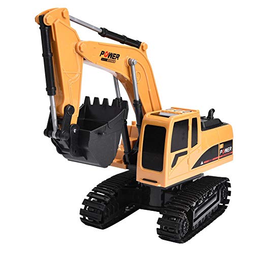 Jimfoty Caminhão escavadeira de 1/24, caminhão de escavadeira de controle remoto 6 canais, recarregá