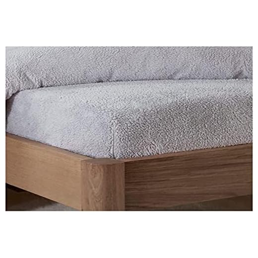 heimtexland ® Spannbetttuch Cashmere Touch Teddy Plüsch Spannbettlaken Super Soft ÖKOTEX Nicky 100x200 Anthrazit Typ585 7 Sleepdown Teddy Fleece Spannbetttuch, einfarbig, warm, kuschelig, weich, Bettwäsche, Super-Kingsize, Grau