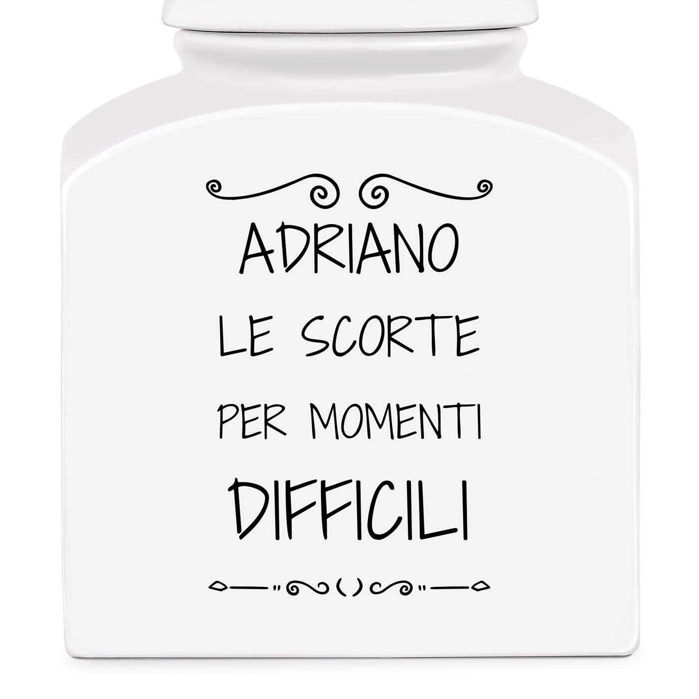 Maverton Barattolo in ceramica - stampa personalizzata - Contenitore per biscotti 3 L - organizer cucina ceramica - barattolo per merendine - pensiero originale per uomo - le scorte