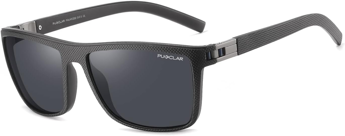 Polarized Sunglasses for Men Lightweight TR90 Frame UV400 Protection Square Sun Glasses