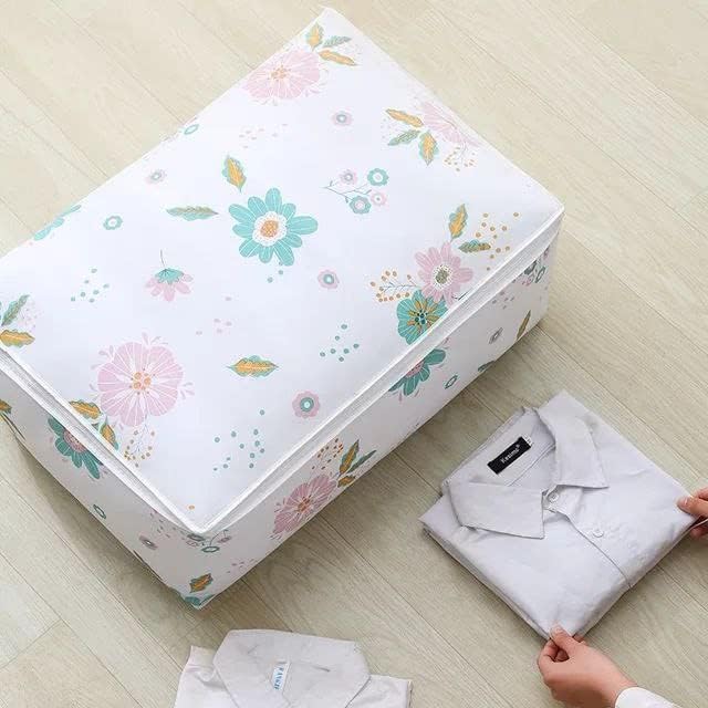 VishAl smart MAll Large Blanket Storage Bag for Pillows, Coats & Jackets Moisture-Proof, Dustproof, Underbed Storage Organizer Foldable, Durable with Transparent Window (58x40x22CM) (Pack of 2)-image-30